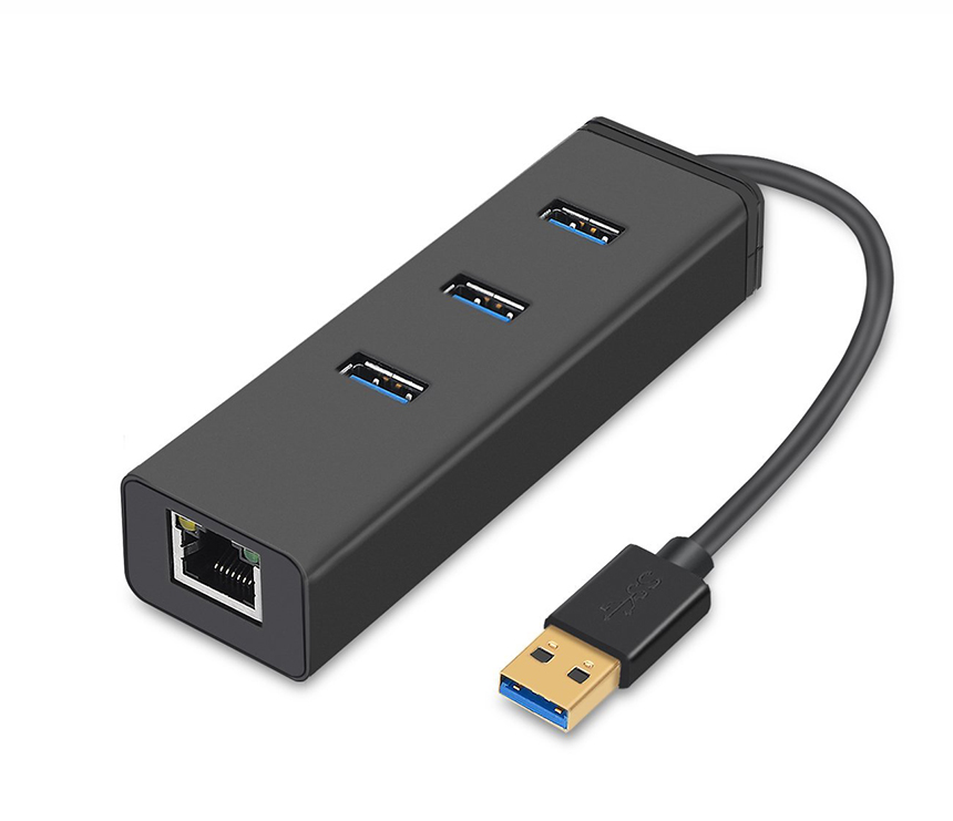 H362 USB 3.0 3 Ports Hub with RJ45 Gigabit Ethernet Adapter